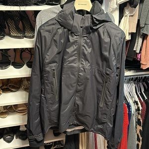 Burberry monochrome Men’s XL Black Windbreaker with Fleece liner and hood.